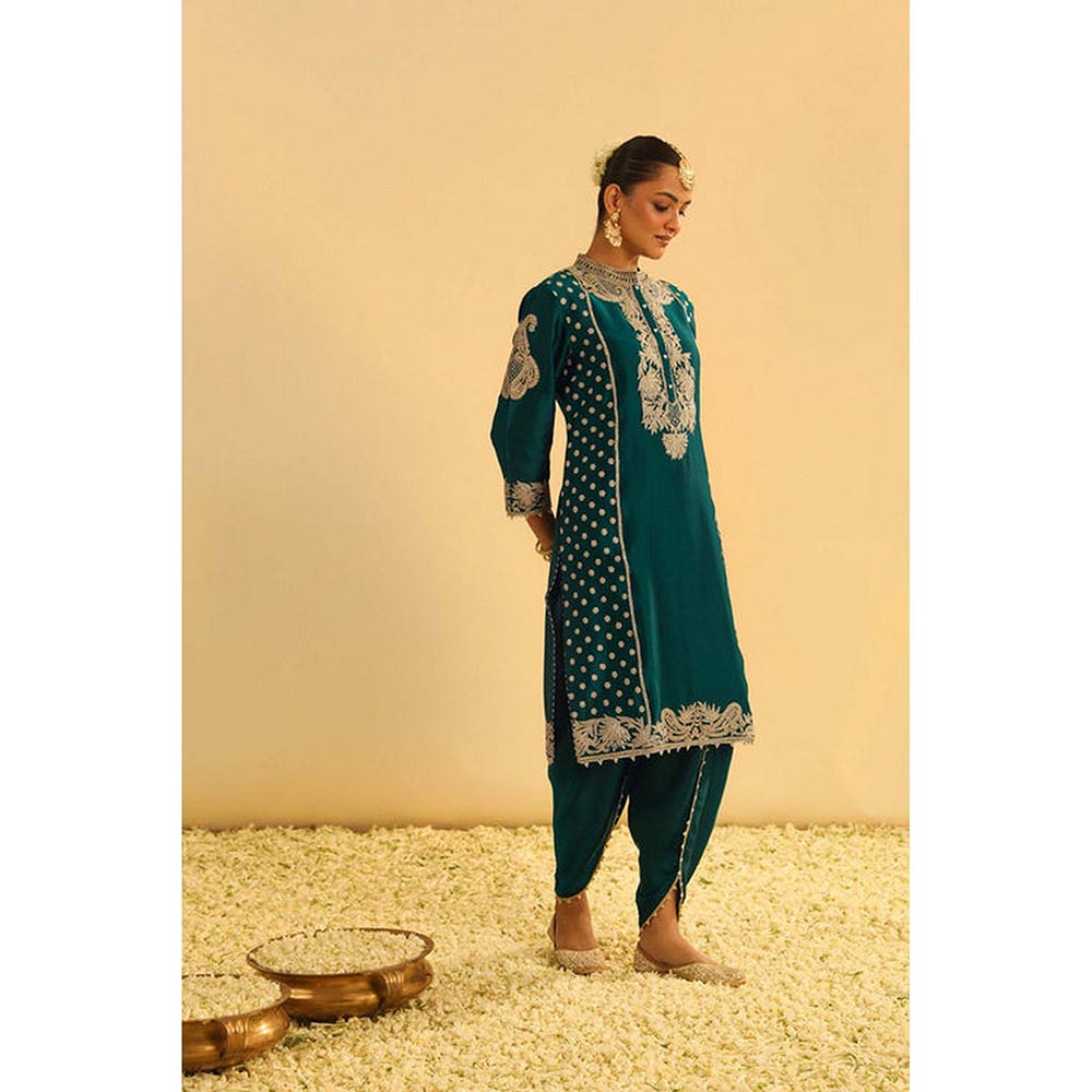Sheetal Batra Aabish - Emerald Green Kurta Dhoti Set (Lxrts)