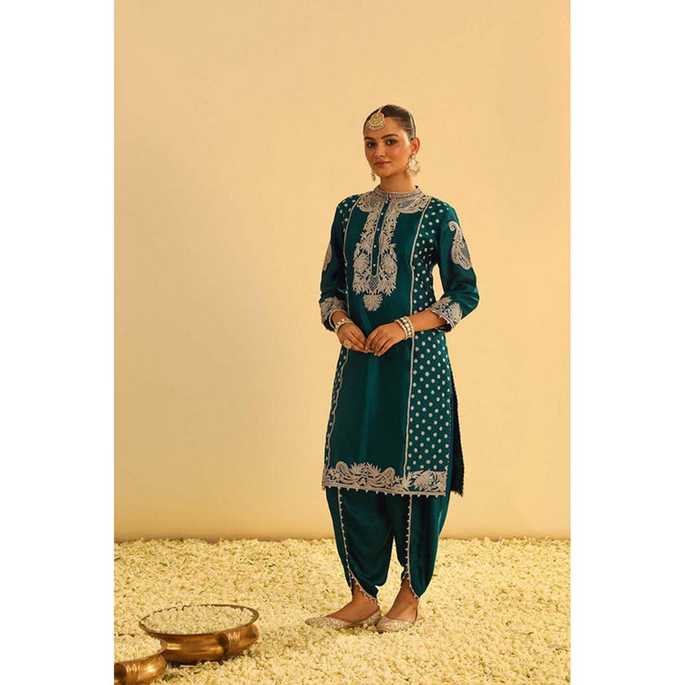 Sheetal Batra Aabish - Emerald Green Kurta Dhoti Set (Lxrts)