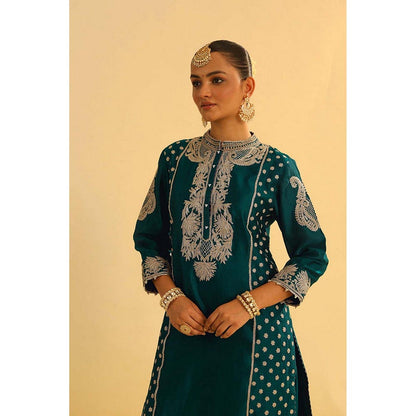 Sheetal Batra Aabish - Emerald Green Kurta Dhoti Set (Lxrts)