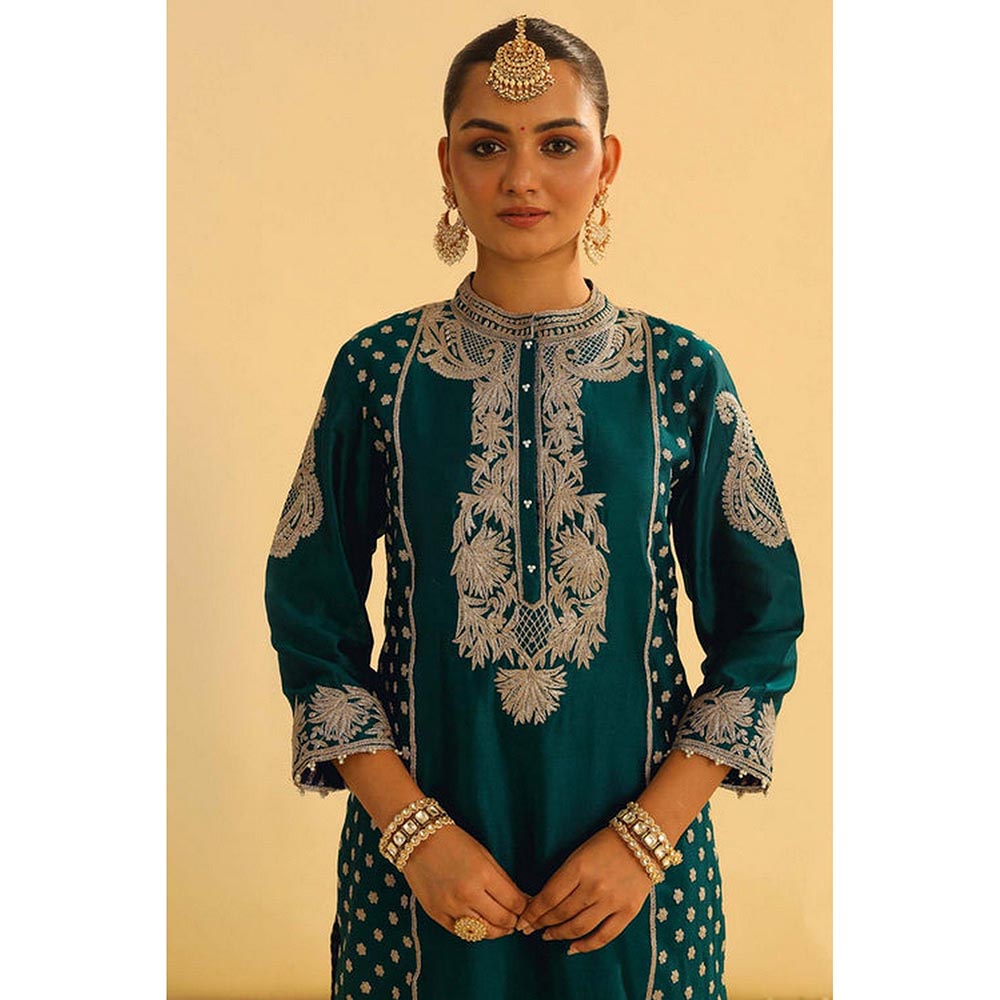 Sheetal Batra Aabish - Emerald Green Kurta Dhoti Set (Lxrts)