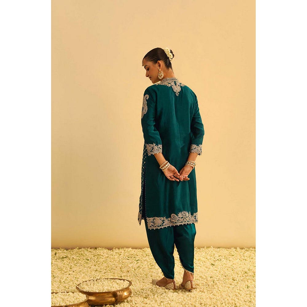 Sheetal Batra Aabish - Emerald Green Kurta Dhoti Set (Lxrts)