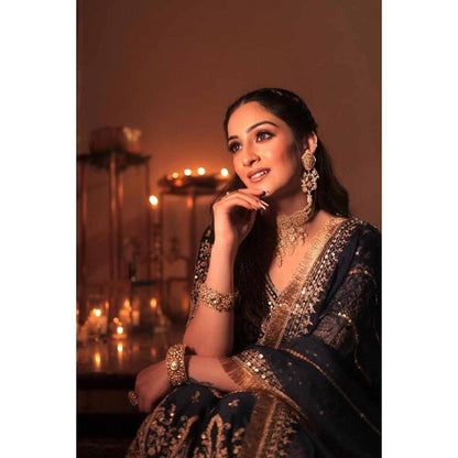 Sheetal Batra Aafiya - Deep Blue Kurta , Sharara And Dupatta Set