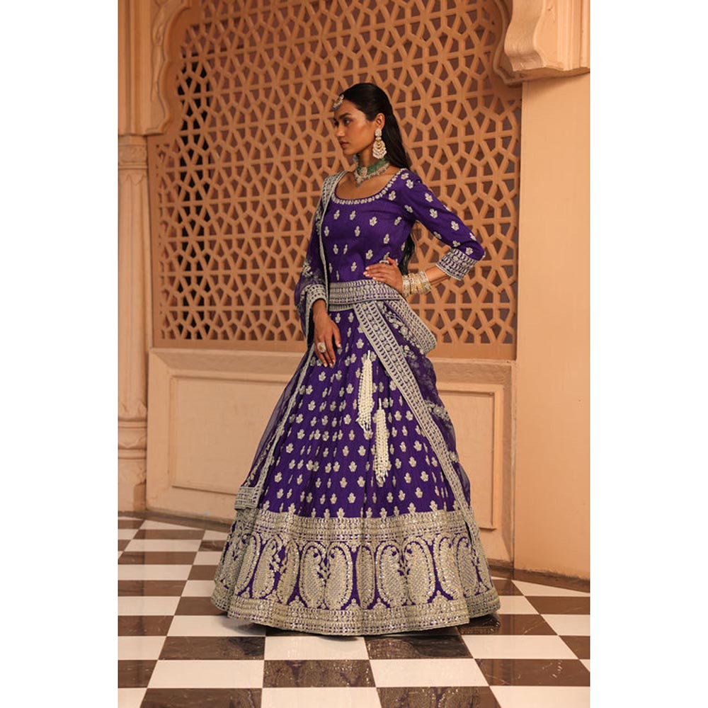 Sheetal Batra Aasmaa - Purple Lehenga With Blouse And Dupatta