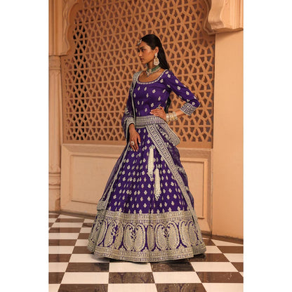 Sheetal Batra Aasmaa - Purple Lehenga With Blouse And Dupatta