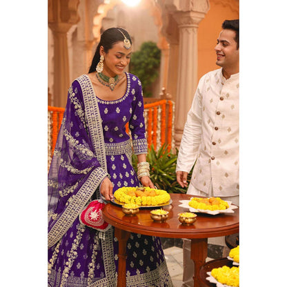 Sheetal Batra Aasmaa - Purple Lehenga With Blouse And Dupatta