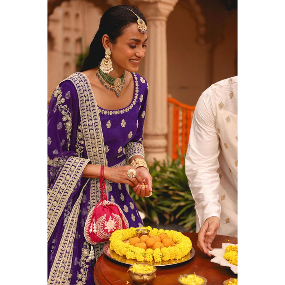 Sheetal Batra Aasmaa - Purple Lehenga With Blouse And Dupatta