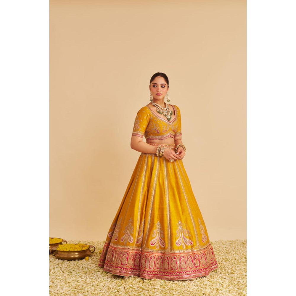 Sheetal Batra Amara - Mustard Lehenga With Blouse And Dupatta Set