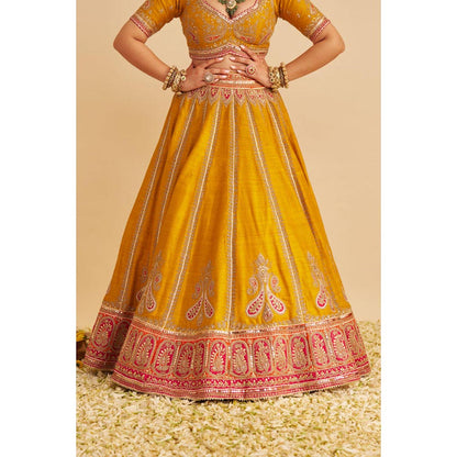 Sheetal Batra Amara - Mustard Lehenga With Blouse And Dupatta Set