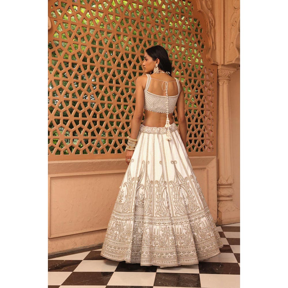 Sheetal Batra Iqra - Ivory Lehenga With Blouse And Dupatta Set