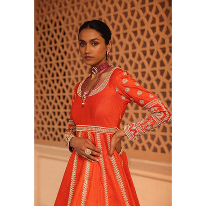 Sheetal Batra Mariyah - Orange Anarkali With Lehenga And Dupatta