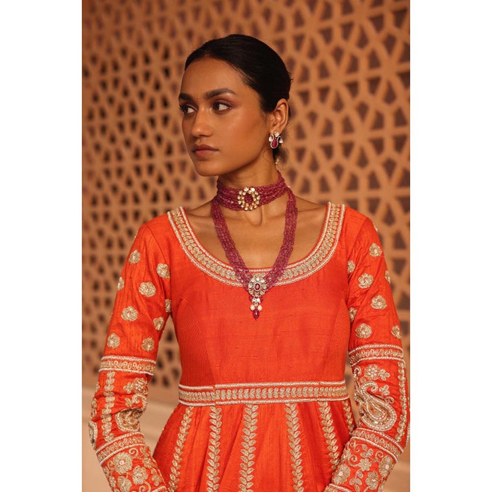 Sheetal Batra Mariyah - Orange Anarkali With Lehenga And Dupatta