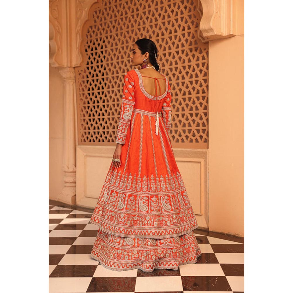Sheetal Batra Mariyah - Orange Anarkali With Lehenga And Dupatta