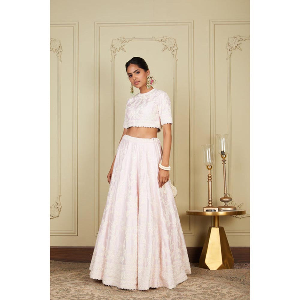 Sheetal Batra Myra - Pearl Blush Pink Lehenga With Blouse And Dupatta Set