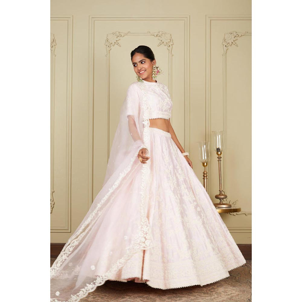 Sheetal Batra Myra - Pearl Blush Pink Lehenga With Blouse And Dupatta Set