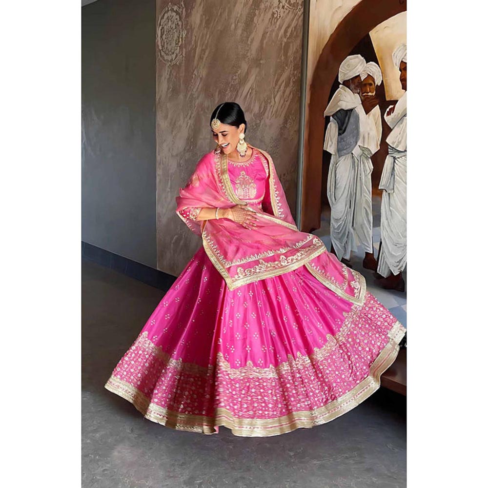 Sheetal Batra Alisha Pekha In Naaina- Flamingo Pink Lehenga With Blouse And Dupatta Set