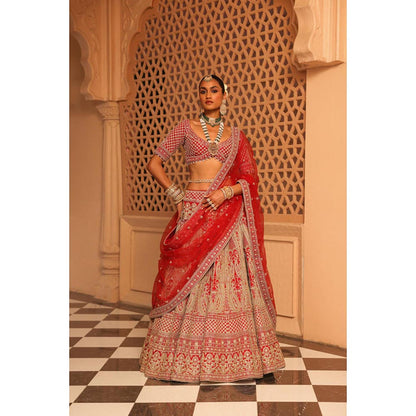 Sheetal Batra Naazreen - Red Lehenga With Blouse And Dupatta Set
