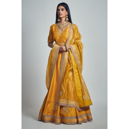 Sheetal Batra Razaana Mustard Gota Patti Lehenga With Blouse And Dupatta