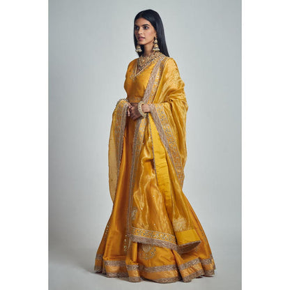 Sheetal Batra Razaana Mustard Gota Patti Lehenga With Blouse And Dupatta