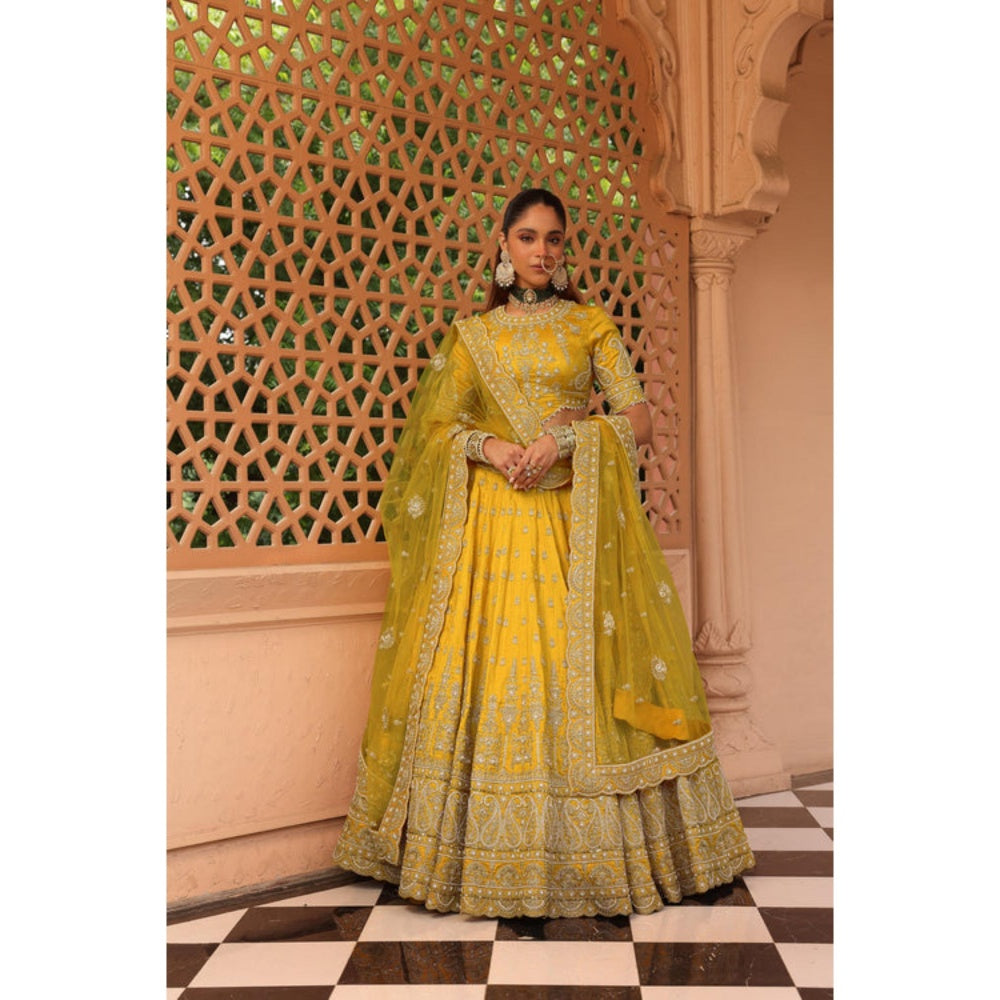 Sheetal Batra Uzma - Mustard Lehenga With Blouse And Dupatta Set