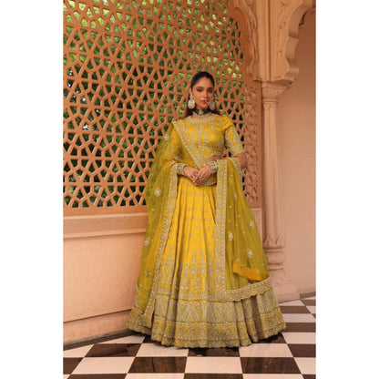 Sheetal Batra Uzma - Mustard Lehenga With Blouse And Dupatta Set