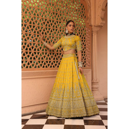 Sheetal Batra Uzma - Mustard Lehenga With Blouse And Dupatta Set