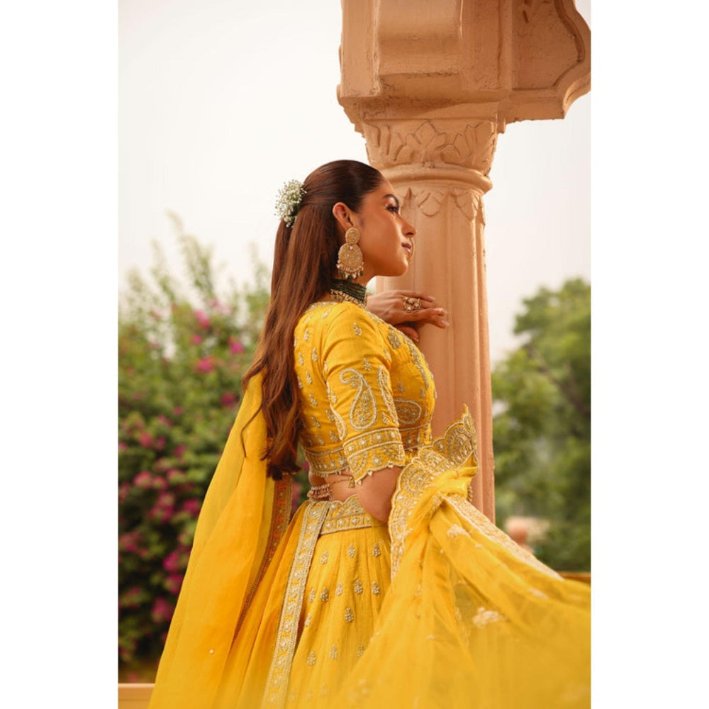 Sheetal Batra Uzma - Mustard Lehenga With Blouse And Dupatta Set