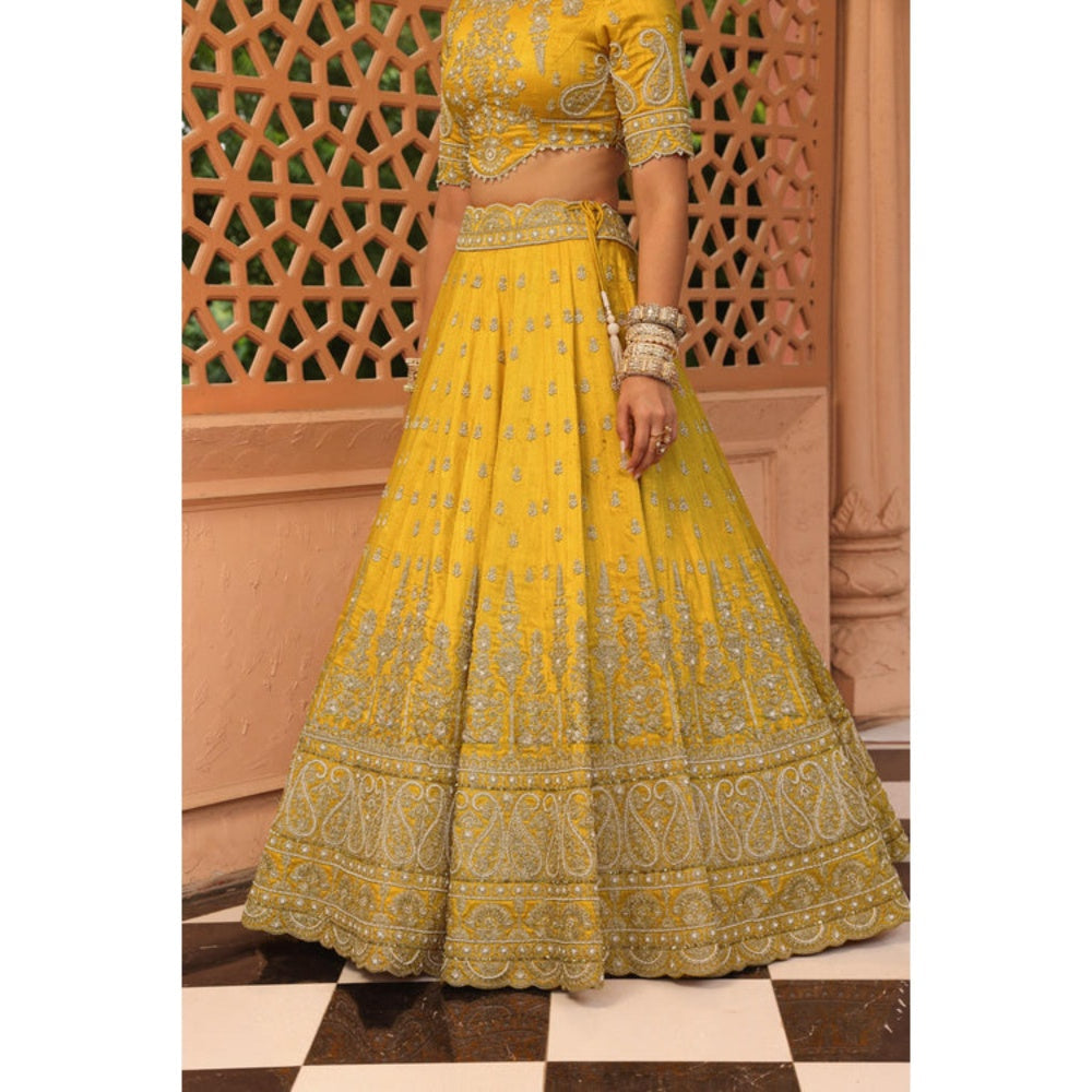 Sheetal Batra Uzma - Mustard Lehenga With Blouse And Dupatta Set