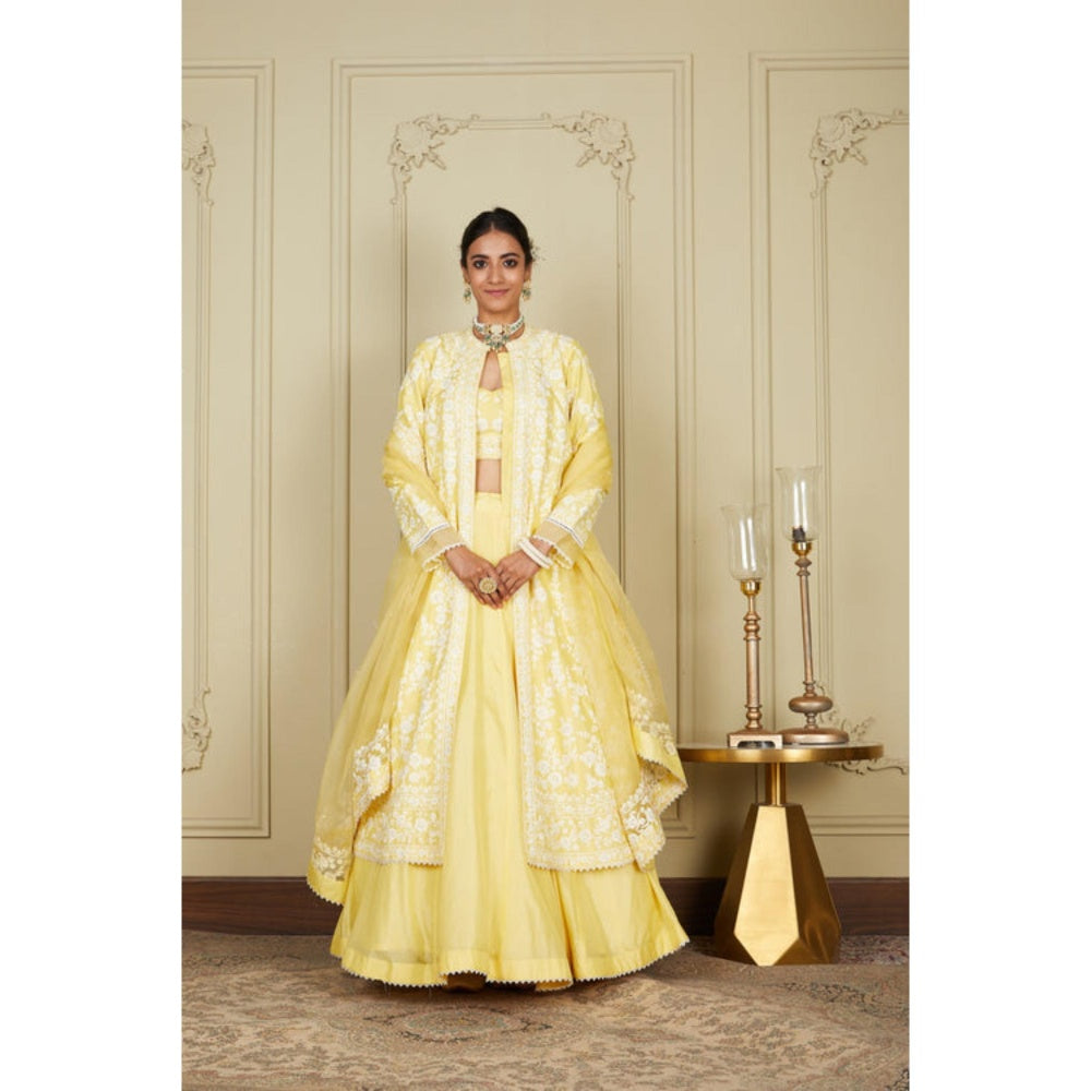 Sheetal Batra Zahria - Lemon Yellow Jacket, Lehenga With Blouse And Dupatta