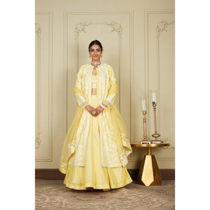 Sheetal Batra Zahria - Lemon Yellow Jacket, Lehenga With Blouse And Dupatta