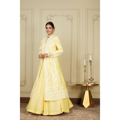 Sheetal Batra Zahria - Lemon Yellow Jacket, Lehenga With Blouse And Dupatta