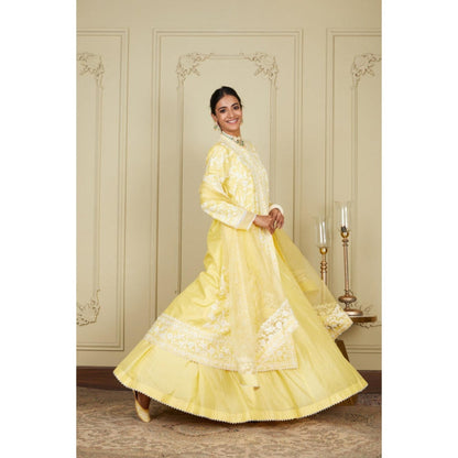 Sheetal Batra Zahria - Lemon Yellow Jacket, Lehenga With Blouse And Dupatta