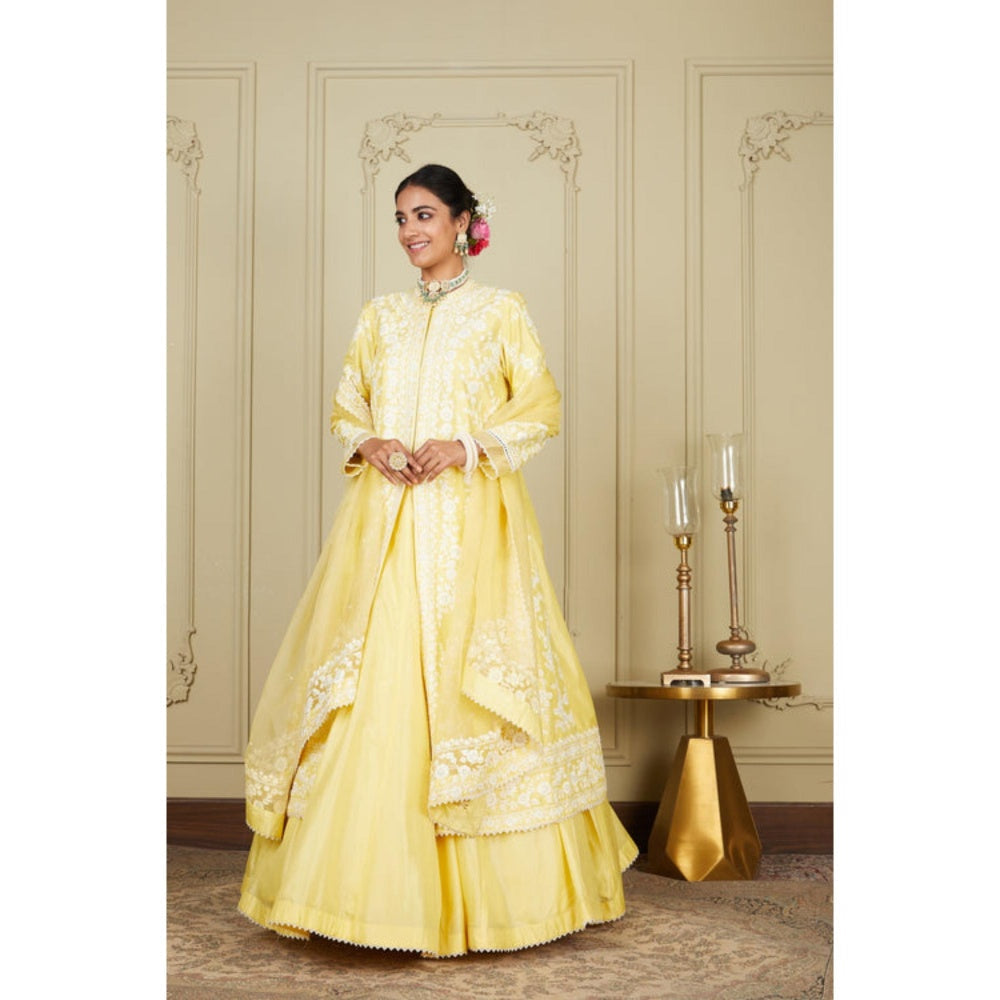 Sheetal Batra Zahria - Lemon Yellow Jacket, Lehenga With Blouse And Dupatta