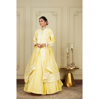 Sheetal Batra Zahria - Lemon Yellow Jacket, Lehenga With Blouse And Dupatta