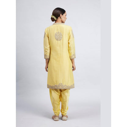 Sheetal Batra Aabisah Yellow Embroidered Kurta With Dhoti