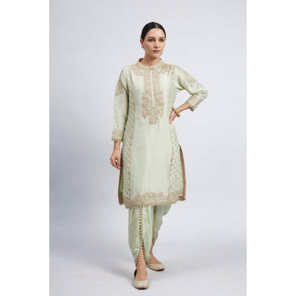 Sheetal Batra Aabish Mint Green Tilla Embroidered Kurta with Dhoti Pant