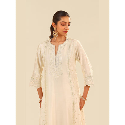 Sheetal Batra Sumaiya - Ivory A-Line Embroidered Kurta With Palazzo And Dupatta