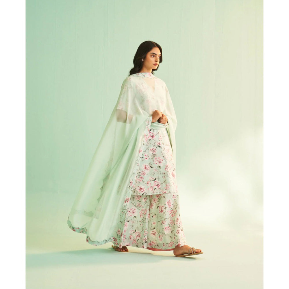 Shetab Kazmi Yashna Radiance Pista Green Sharara with Kurta and Dupatta (Set of 3)