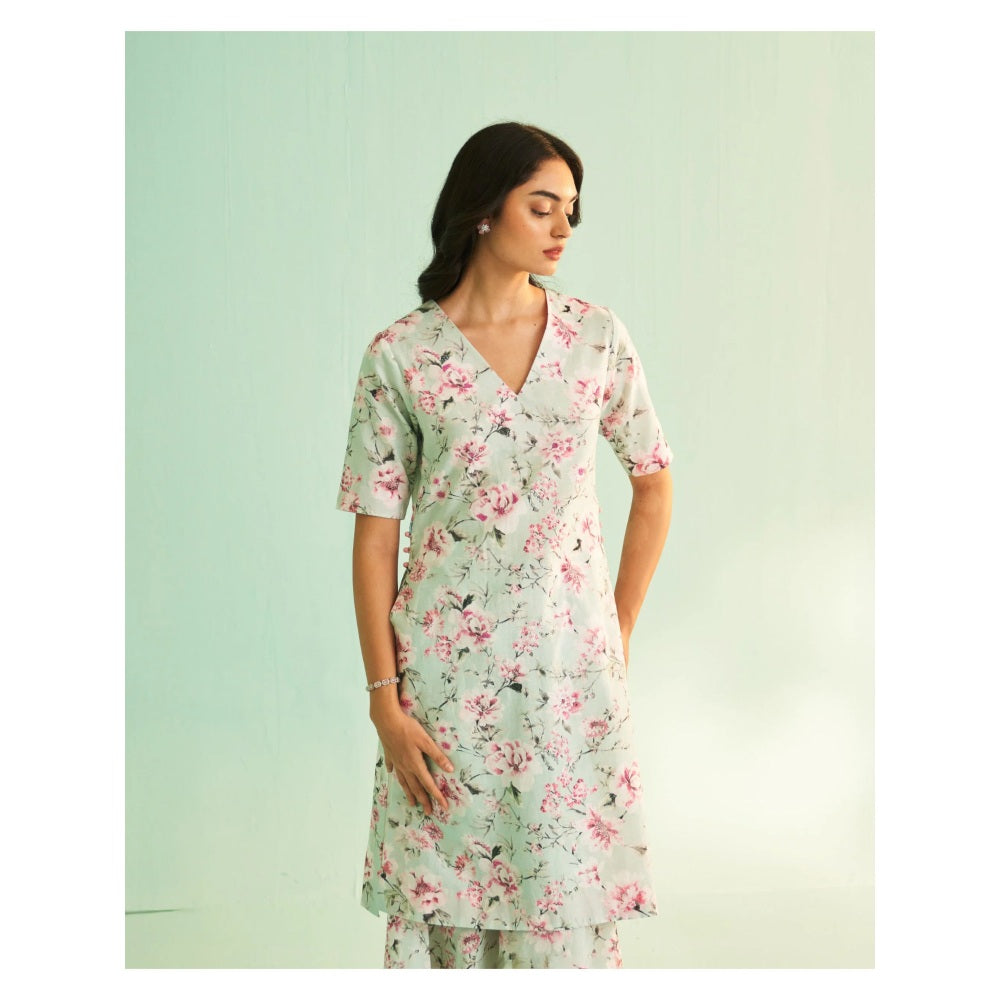 Shetab Kazmi Yashna Radiance Pista Green Sharara with Kurta and Dupatta (Set of 3)