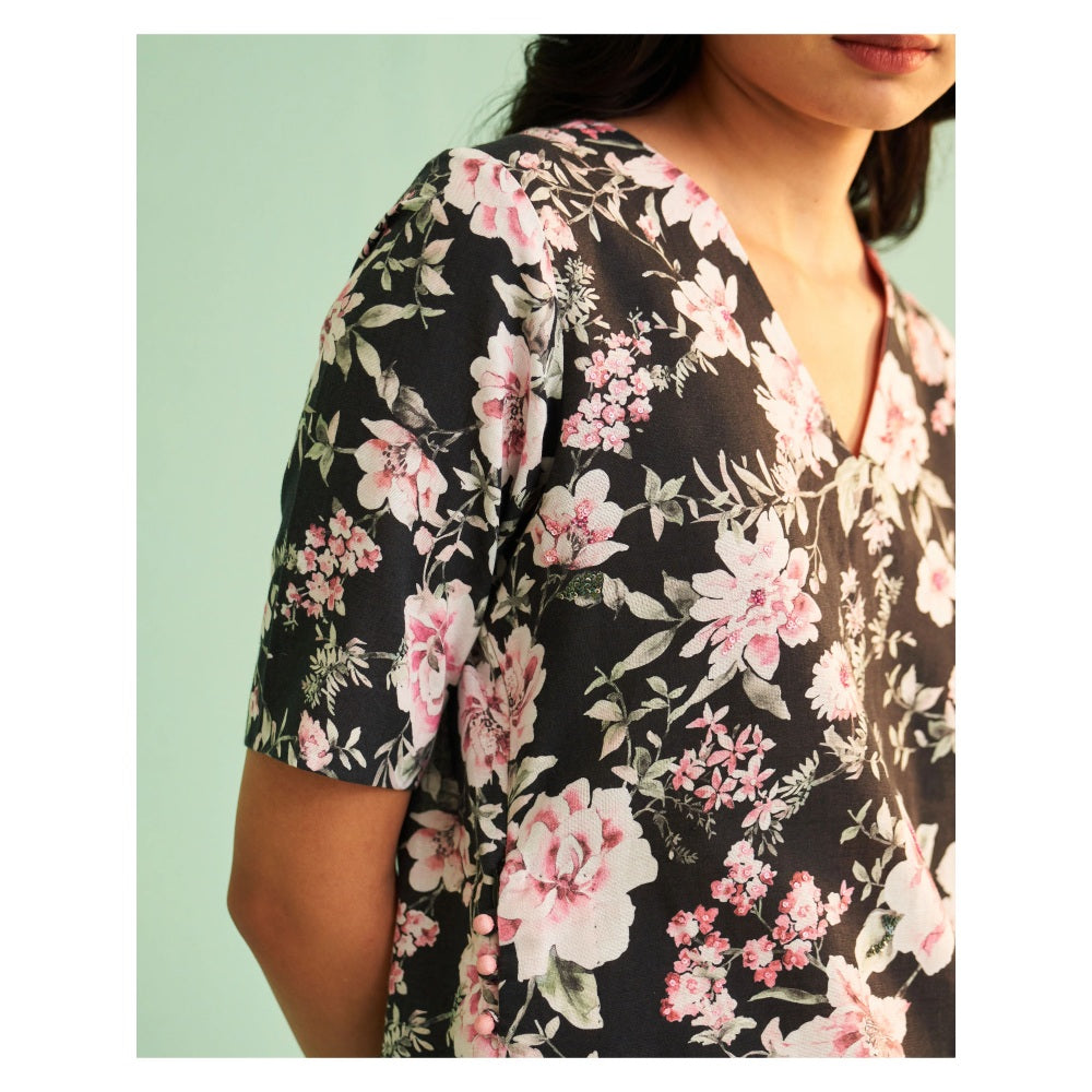 Shetab Kazmi Noorani Black Sharara with Kurta and Dupatta (Set of 3)