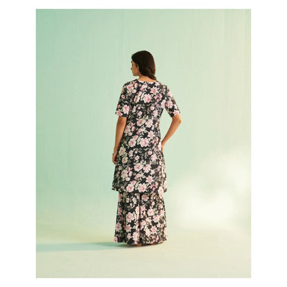 Shetab Kazmi Noorani Black Sharara with Kurta and Dupatta (Set of 3)