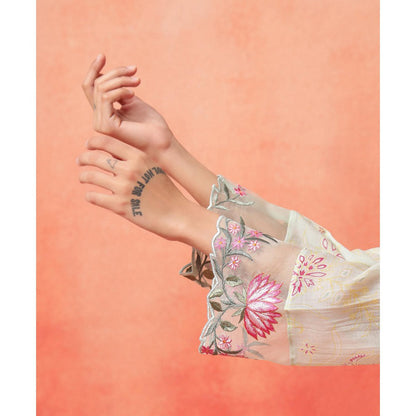 Shetab Kazmi Elara Sage Green Kurta with Pant and Dupatta