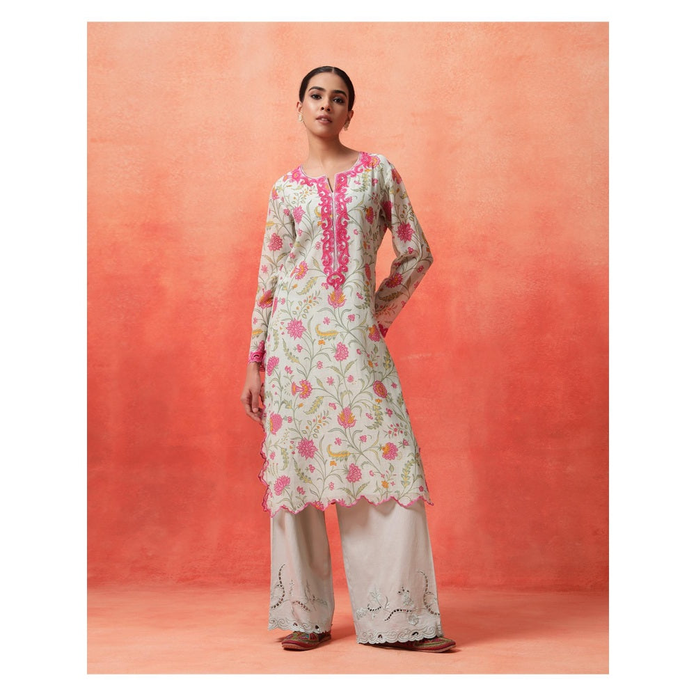 Shetab Kazmi Green Elara Straight Kurta with Palazzo and Dupatta