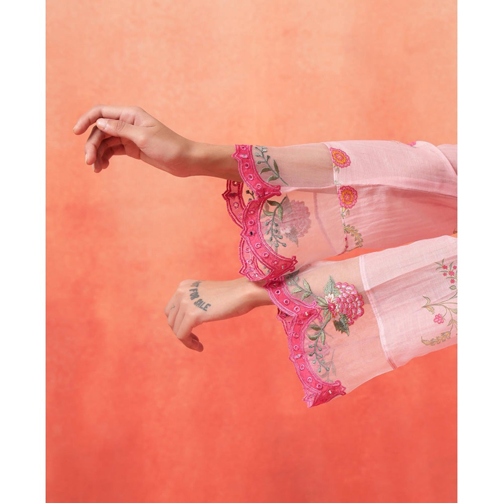 Shetab Kazmi Pink Elara Mughal Kurta with Pant and Dupatta