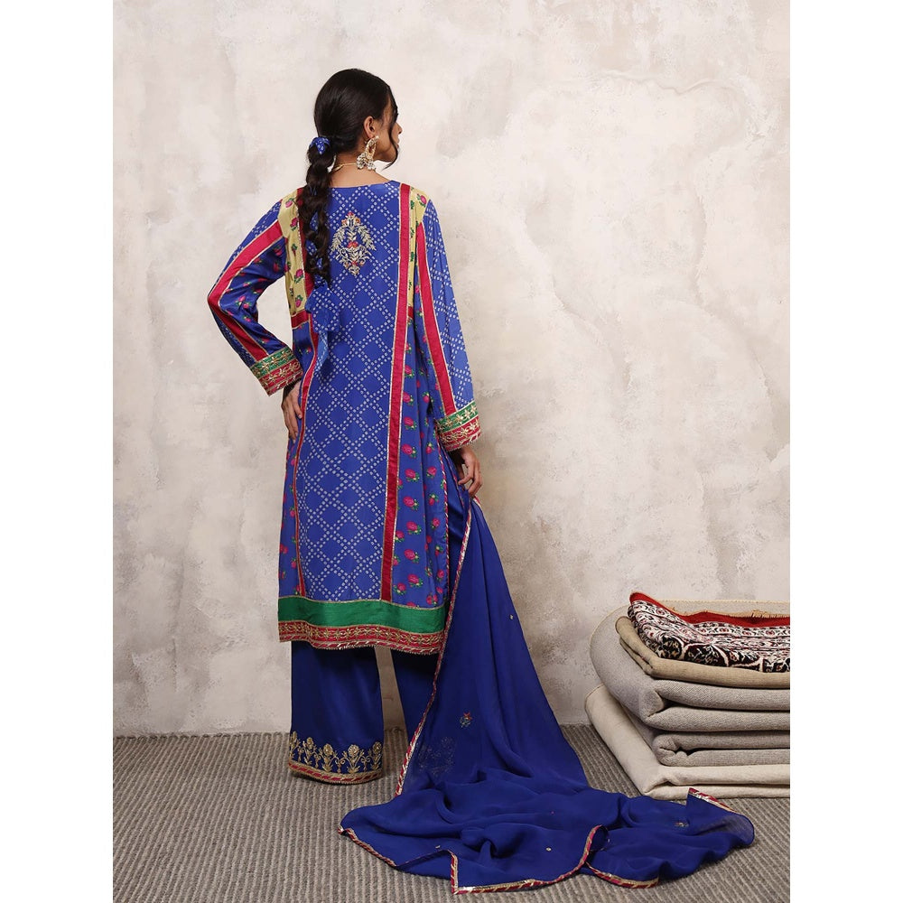 Shetab Kazmi Aafreen Floral Embroidered Kurta with Palazzo & Dupatta