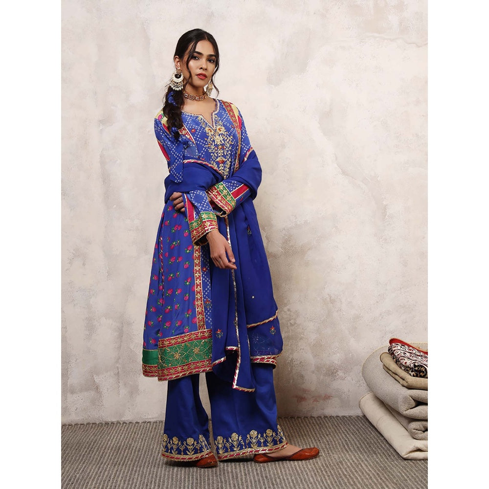 Shetab Kazmi Aafreen Floral Embroidered Kurta with Palazzo & Dupatta