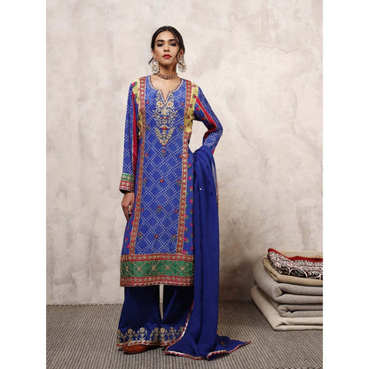 Shetab Kazmi Aafreen Floral Embroidered Kurta with Palazzo & Dupatta