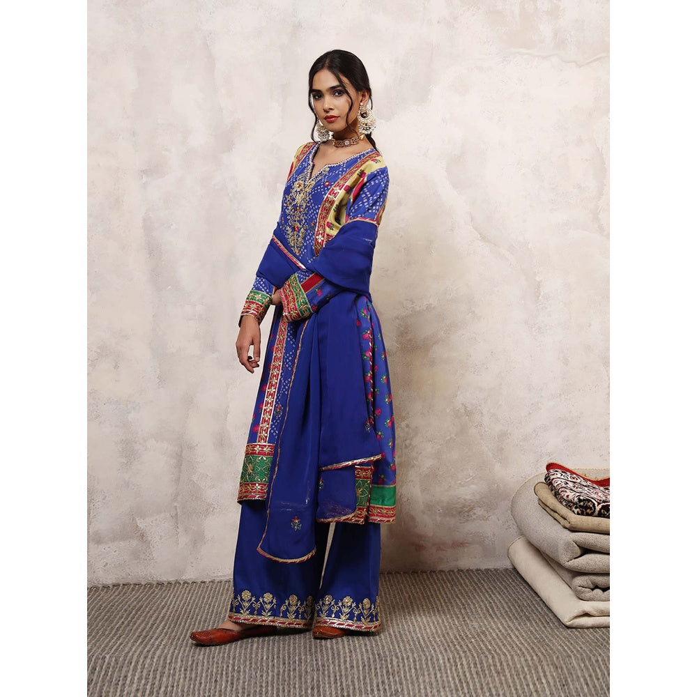 Shetab Kazmi Aafreen Floral Embroidered Kurta with Palazzo & Dupatta