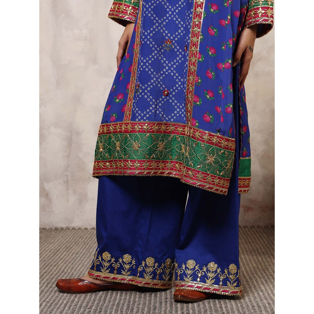 Shetab Kazmi Aafreen Floral Embroidered Kurta with Palazzo & Dupatta