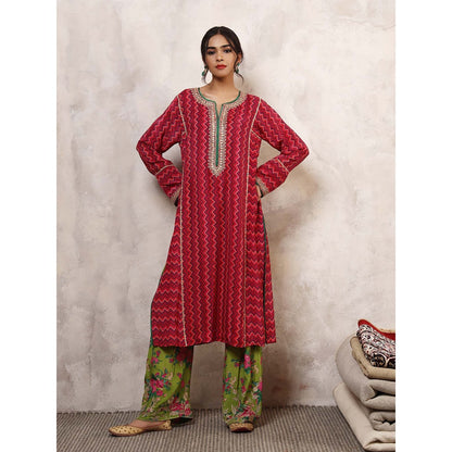 Shetab Kazmi Mastani Floral Embroidered Kurta with Palazzo & Dupatta
