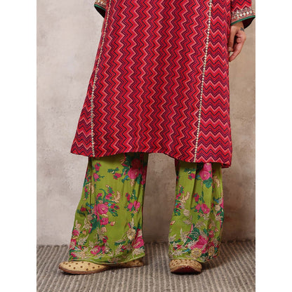 Shetab Kazmi Mastani Floral Embroidered Kurta with Palazzo & Dupatta